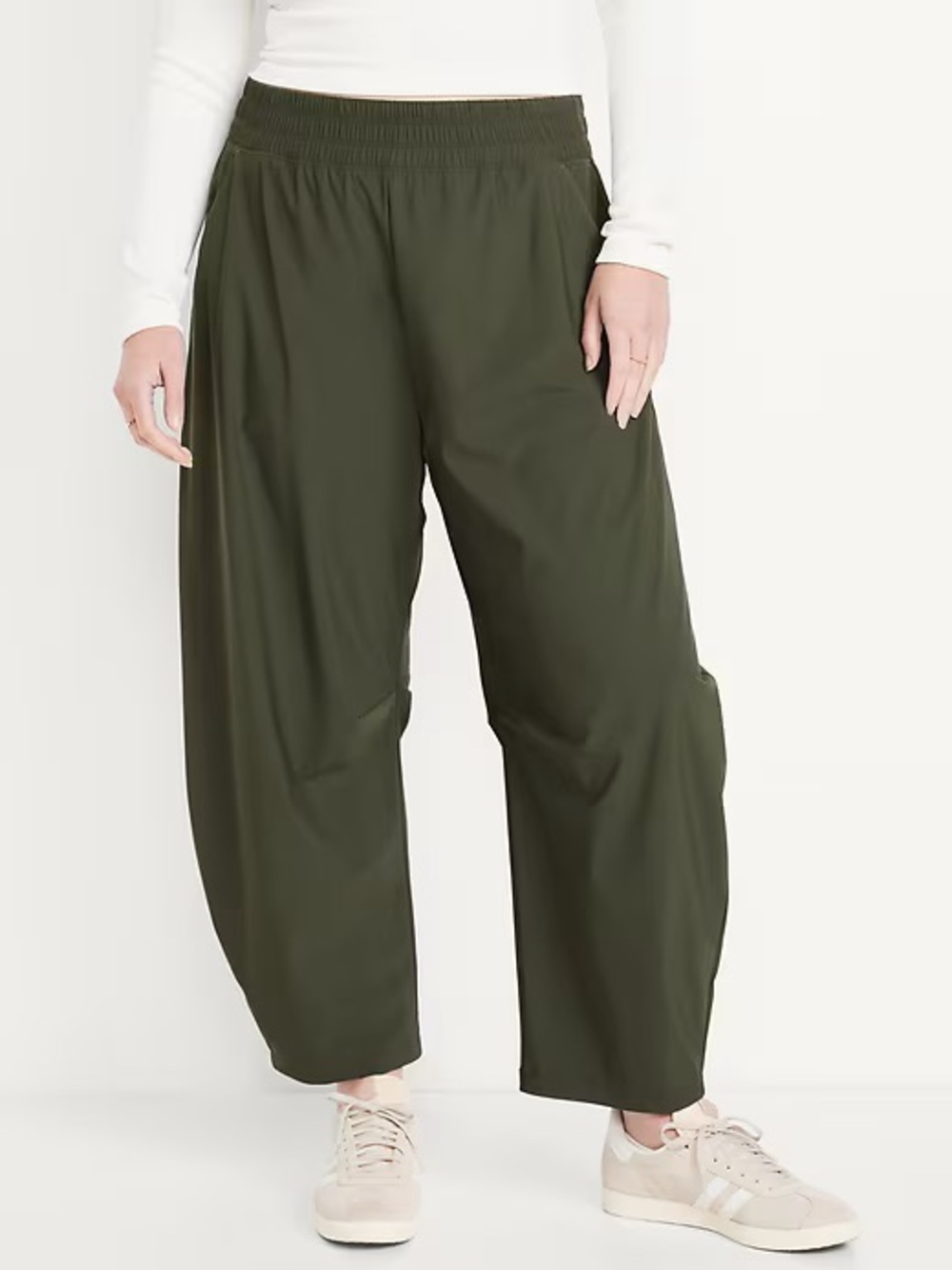 NWOT Old Navy high waisted Sleek Tech barrel ankle pant, ancient forest color - Picture 3 of 8